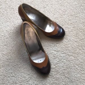 Franco Fortini brown wingtip heels